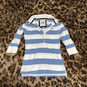 Abercrombie & Fitch Women's Polo in Blue and White